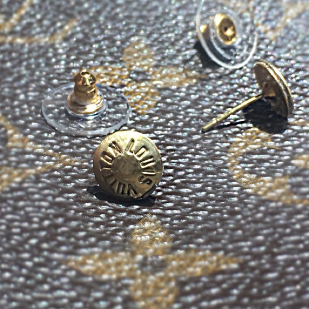 Louis Vuitton Brass Button Cover Earrings